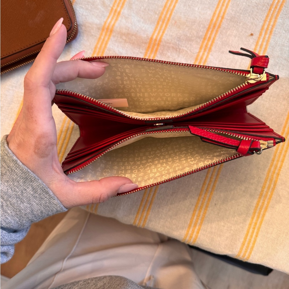 kate spade Red Leather Zip Pouch - Picture 5 of 5
